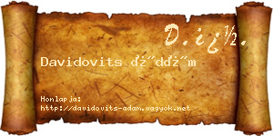 Davidovits Ádám névjegykártya